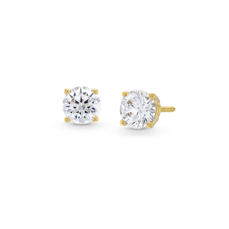 Main Image 1 of 2.00 CT. T.W. Certified Lab-Created Diamond Solitaire Stud Earrings in 14K Gold (F/SI2)