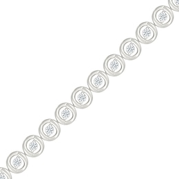 0.95 CT. T.W. Diamond Circle Link Bracelet in 10K White Gold