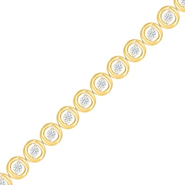 0.95 CT. T.W. Diamond Circle Link Bracelet in 10K Gold