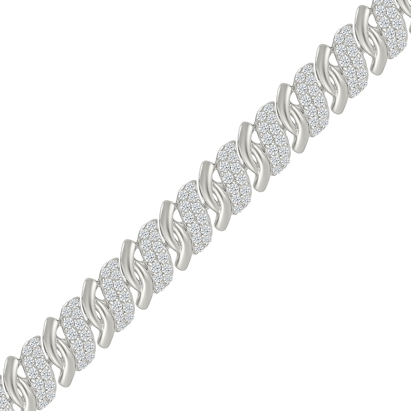 1.95 CT. T.W. Diamond Bypass "S" Link Bracelet in 10K White Gold - 7.25”