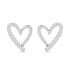 Thumbnail Image 0 of 0.23 CT. T.W. Diamond Freeform Heart Stud Earrings in Sterling Silver