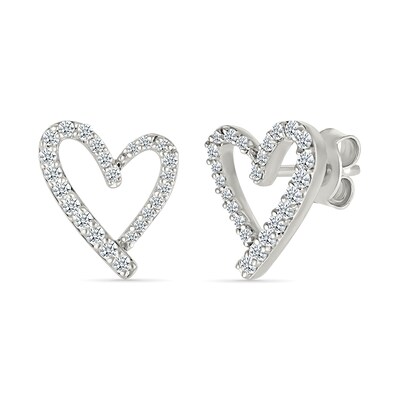 0.23 CT. T.W. Diamond Freeform Heart Stud Earrings in Sterling Silver