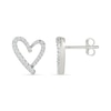 Thumbnail Image 2 of 0.23 CT. T.W. Diamond Freeform Heart Stud Earrings in Sterling Silver