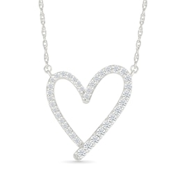 0.23 CT. T.W. Diamond Freeform Heart Necklace in Sterling Silver