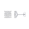 Thumbnail Image 1 of 2.00 CT. T.W. Canadian Certified Diamond Cushion-Shaped Frame Stud Earrings in 10K White Gold (I/I2)