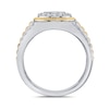 Thumbnail Image 2 of 0.75 CT. T.W. Canadian Certified Diamond Frame Ribbed Shank Ring in 10K Two-Tone Gold (I/I2)