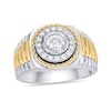 Thumbnail Image 0 of 0.75 CT. T.W. Canadian Certified Diamond Frame Ribbed Shank Ring in 10K Two-Tone Gold (I/I2)