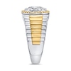 Thumbnail Image 1 of 0.75 CT. T.W. Canadian Certified Diamond Frame Ribbed Shank Ring in 10K Two-Tone Gold (I/I2)