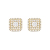 Thumbnail Image 2 of Princess-Cut Canadian Certified Centre Diamond 2.00 CT. T.W. Double Frame Stud Earrings in 10K Gold (I/I2)