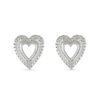 0.085 CT. T.W. Diamond Heart Frame Earrings in Sterling Silver