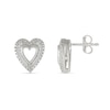 Thumbnail Image 2 of 0.085 CT. T.W. Diamond Heart Frame Earrings in Sterling Silver