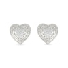 0.115 CT. T.W. Multi-Diamond Domed Heart Frame Stud Earrings in Sterling Silver