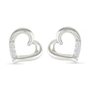 0.04 CT. T.W. Diamond Tilted Twist Heart Stud Earrings in Sterling Silver