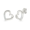 Thumbnail Image 1 of 0.04 CT. T.W. Diamond Tilted Twist Heart Stud Earrings in Sterling Silver