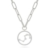 Thumbnail Image 0 of 0.065 CT. T.W. Diamond Leo Constellation Open Circle Frame Necklace in Sterling Silver