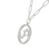 Thumbnail Image 1 of 0.065 CT. T.W. Diamond Leo Constellation Open Circle Frame Necklace in Sterling Silver