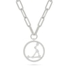 Thumbnail Image 0 of 0.065 CT. T.W. Diamond Libra Constellation Open Circle Frame Necklace in Sterling Silver