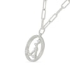 Thumbnail Image 1 of 0.065 CT. T.W. Diamond Libra Constellation Open Circle Frame Necklace in Sterling Silver