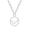 Thumbnail Image 0 of 0.065 CT. T.W. Diamond Pisces Constellation Open Circle Frame Necklace in Sterling Silver