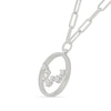 Thumbnail Image 1 of 0.065 CT. T.W. Diamond Pisces Constellation Open Circle Frame Necklace in Sterling Silver