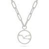 Thumbnail Image 1 of 0.065 CT. T.W. Diamond Taurus Constellation Open Circle Frame Necklace in Sterling Silver