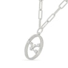 Thumbnail Image 2 of 0.065 CT. T.W. Diamond Taurus Constellation Open Circle Frame Necklace in Sterling Silver