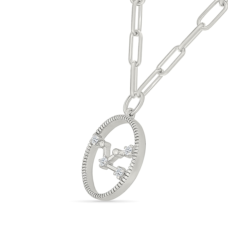 0.065 CT. T.W. Diamond Taurus Constellation Open Circle Frame Necklace in Sterling Silver|Peoples Jewellers