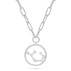 Thumbnail Image 0 of 0.065 CT. T.W. Diamond Sagittarius Constellation Open Circle Frame Necklace in Sterling Silver