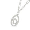 Thumbnail Image 1 of 0.065 CT. T.W. Diamond Sagittarius Constellation Open Circle Frame Necklace in Sterling Silver