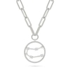 Thumbnail Image 0 of 0.065 CT. T.W. Diamond Gemini Constellation Open Circle Frame Necklace in Sterling Silver