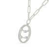 Thumbnail Image 1 of 0.065 CT. T.W. Diamond Gemini Constellation Open Circle Frame Necklace in Sterling Silver