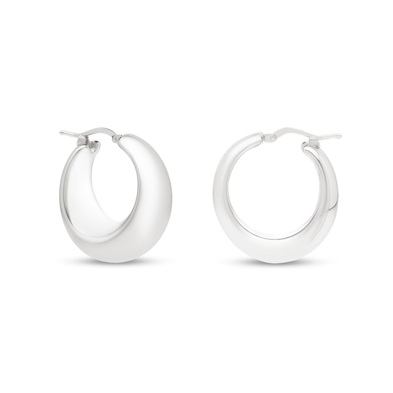 28.3mm Tapered Hoop Earrings in Sterling Silver