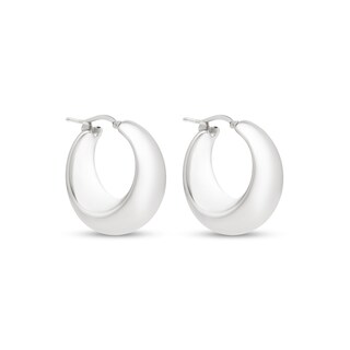 28.3mm Tapered Hoop Earrings in Sterling Silver