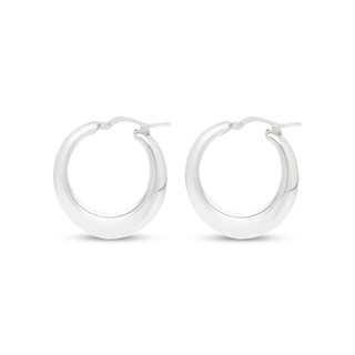 28.3mm Tapered Hoop Earrings in Sterling Silver