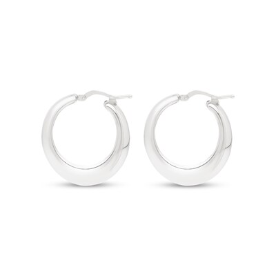 28.3mm Tapered Hoop Earrings in Sterling Silver