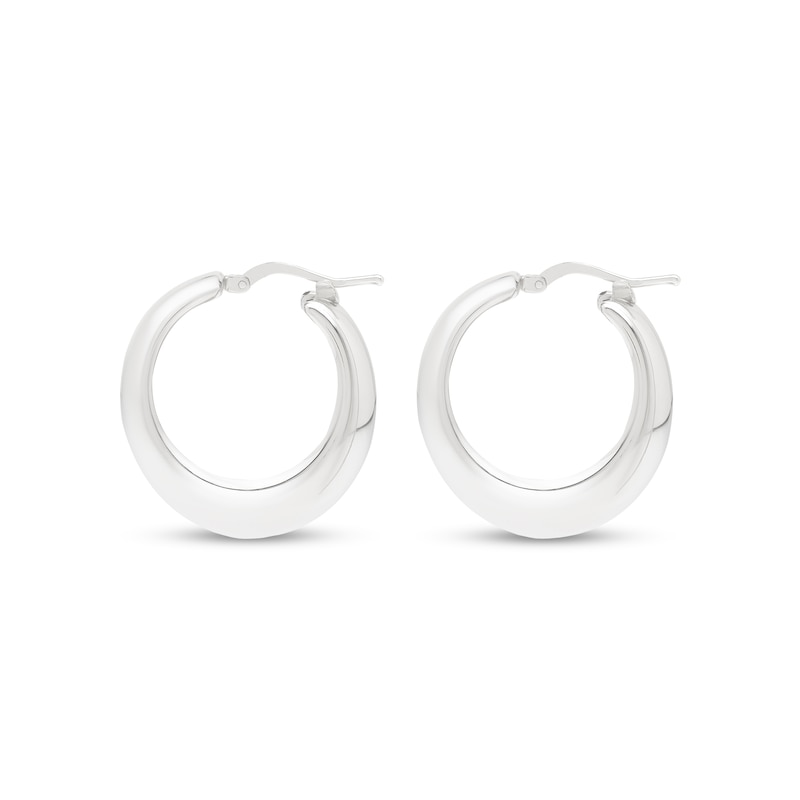 28.3mm Tapered Hoop Earrings in Sterling Silver