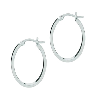 14.0mm Tube Hoop Earrings in Hollow Sterling Silver