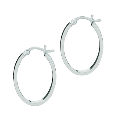 14.0mm Tube Hoop Earrings in Hollow Sterling Silver