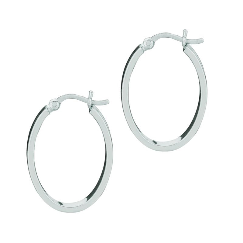 14.0mm Tube Hoop Earrings in Hollow Sterling Silver|Peoples Jewellers