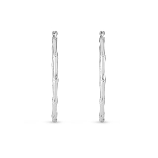 35.7mm Bamboo Hoop Earrings in Sterling Silver