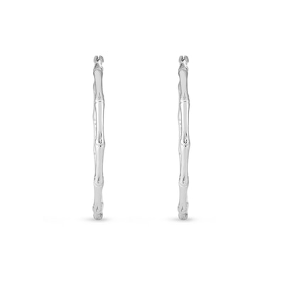 35.7mm Bamboo Hoop Earrings in Sterling Silver