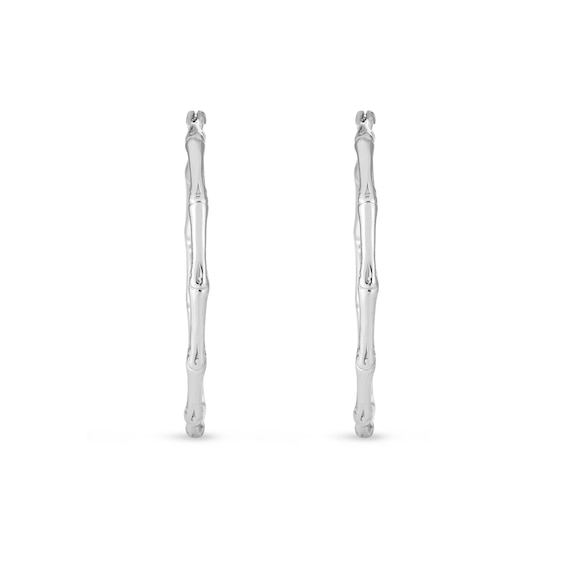 35.7mm Bamboo Hoop Earrings in Sterling Silver