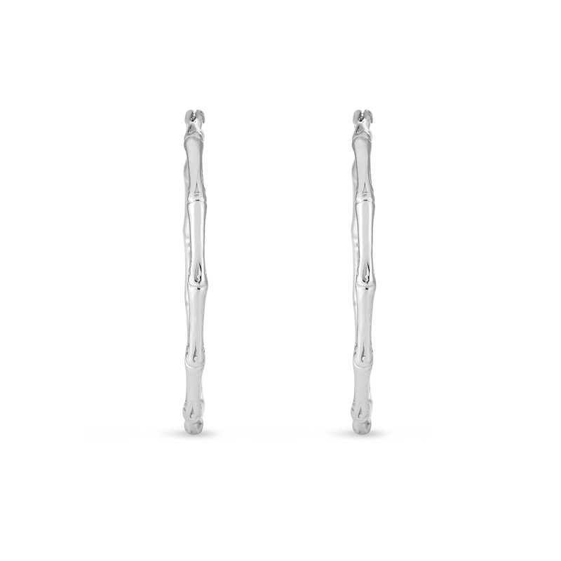 35.7mm Bamboo Hoop Earrings in Sterling Silver