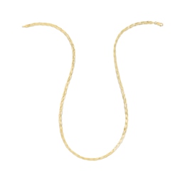 3.2mm Diamond-Cut Braided Herringbone Chain Necklace in 14K Gold - 18&quot;