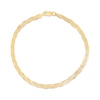 3.2mm Diamond-Cut Braided Herringbone Chain Bracelet in 14K Gold