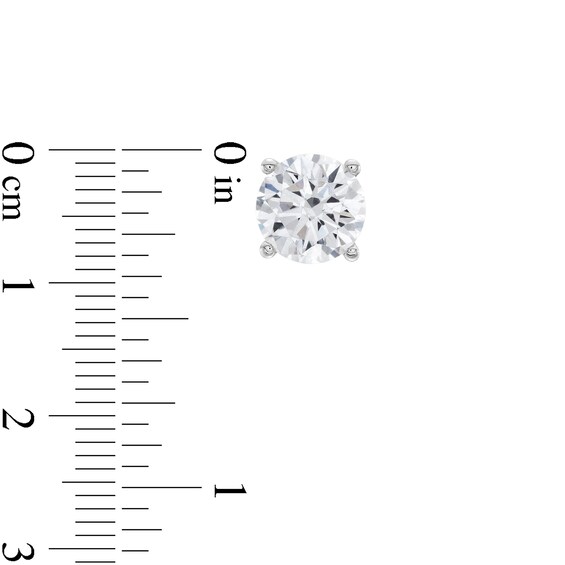 4.00 CT. T.W. Certified Lab-Created Diamond Solitaire Stud Earrings in 14K White Gold (G/SI2)