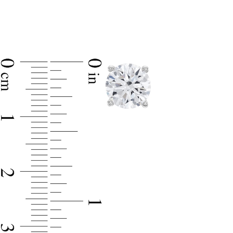 4.00 CT. T.W. Certified Lab-Created Diamond Solitaire Stud Earrings in 14K White Gold (G/SI2)|Peoples Jewellers