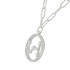 Thumbnail Image 1 of 0.065 CT. T.W. Diamond Scorpio Constellation Open Circle Frame Necklace in Sterling Silver