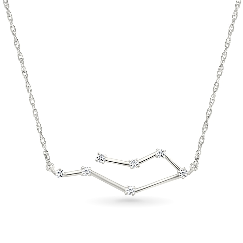 0.085 CT. T.W. Diamond Gemini Constellation Necklace in Sterling Silver|Peoples Jewellers