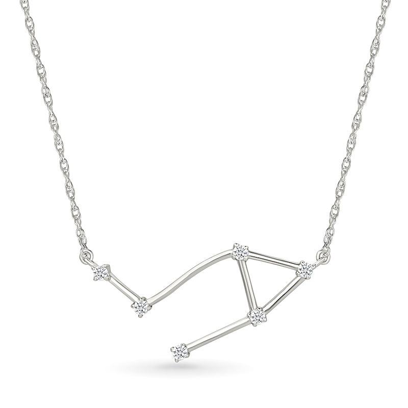 0.085 CT. T.W. Diamond Libra Constellation Necklace in Sterling Silver|Peoples Jewellers